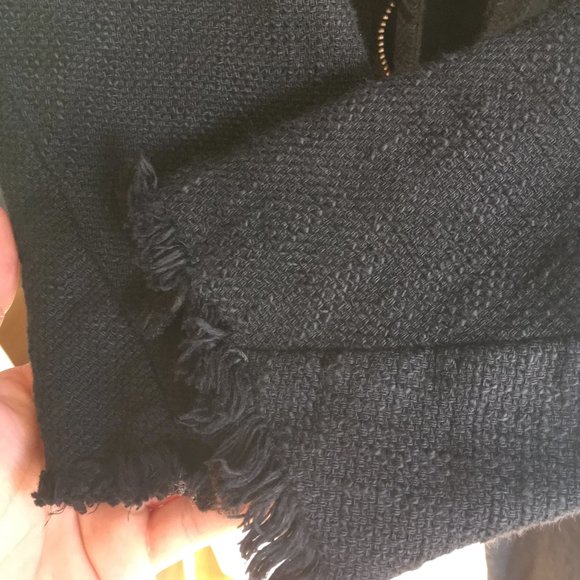 Oversized Draping Knitted Cloak Coat with Frayed - Picture 8 of 15